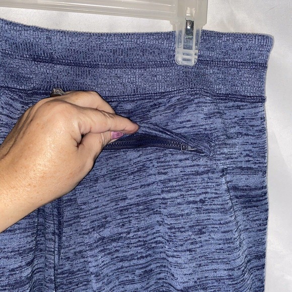 Athleta Joggers Women’s Medium Cropped Ribbed Cuff Blue Space Dye Side Pockets - Picture 7 of 9